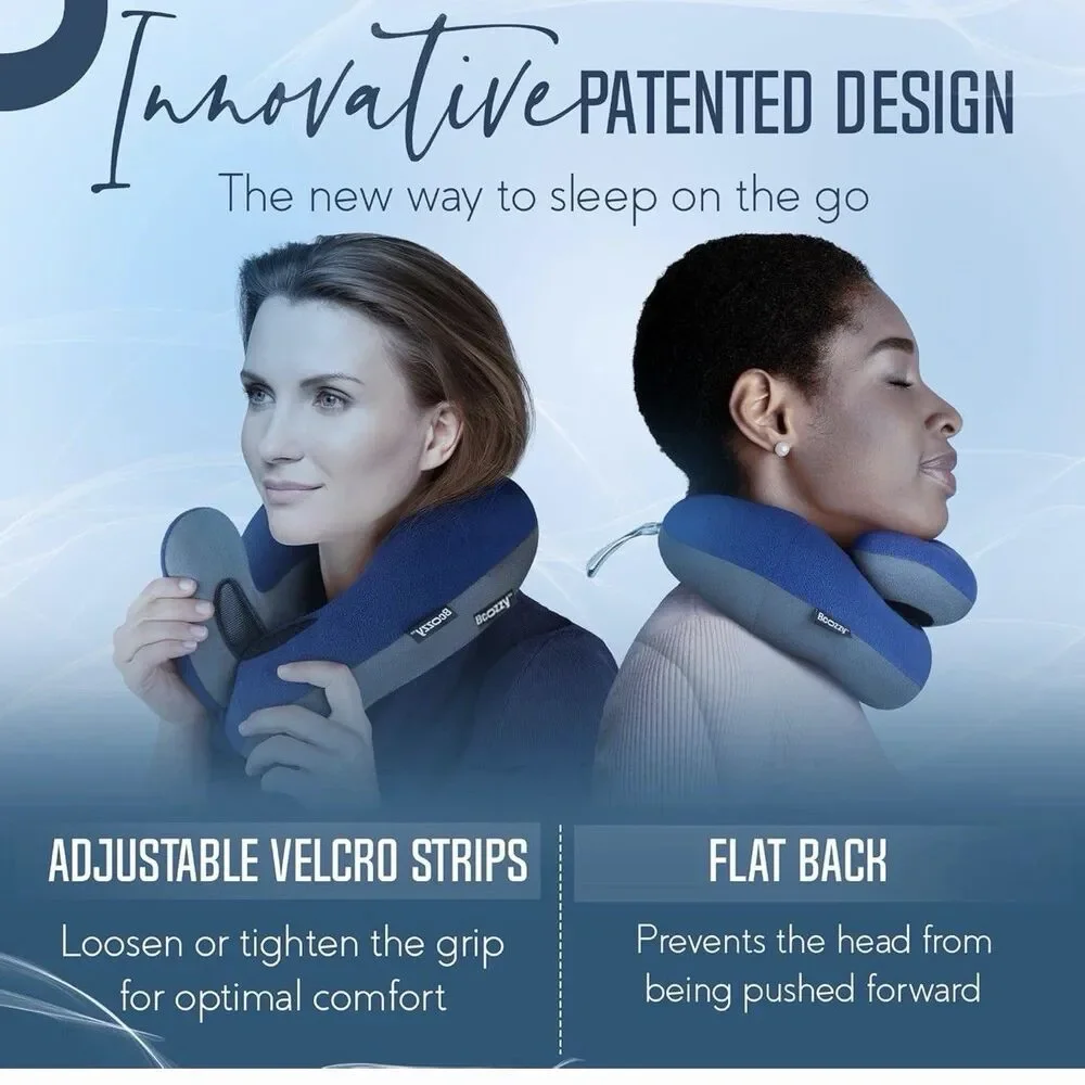 BCOZZY 8-12 Y/O Kids Travel Neck Pillow for Car & Airplane, navy blue (medium)